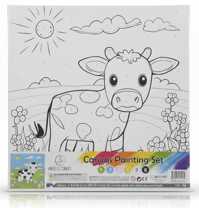 Canvas Paint Set | Includes : 6 color 1 Brush