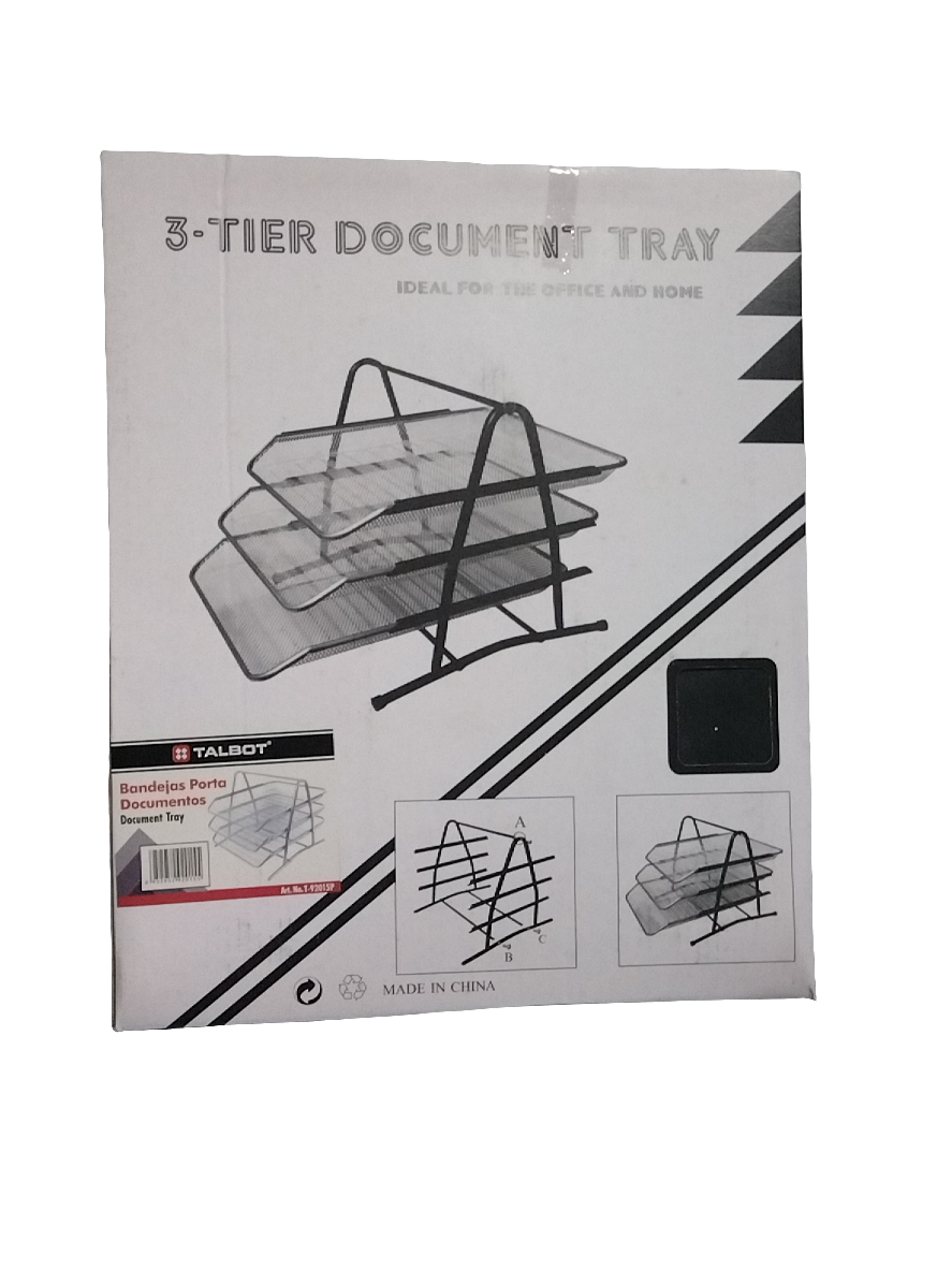 MESH: BANDEJA PARA DOC., NEGRO , 3 BANDEJAS