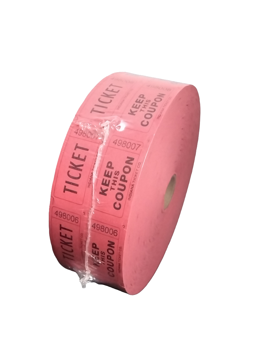 DOUBLETICKETS ROLL 1" X 2" RED 2000 PC