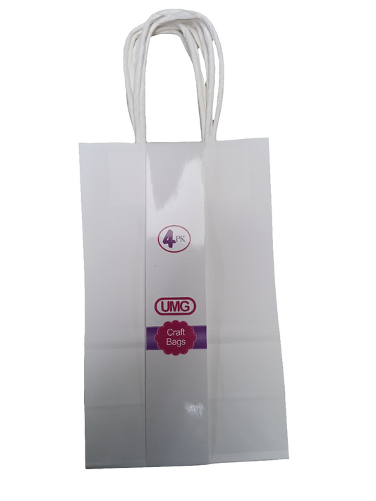 CRAFT BAG SMALL 13X8X21CM WHITE 4PC