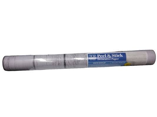 WHITE SHIPLAP PEEL AND STICK DECORATIVE PAPER