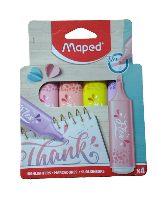 HIGHLIGHTERS FLEX PASTEL X4