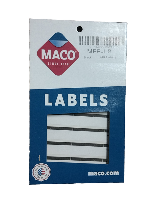 FILE FOLDER LABELS BLACK 9/16" X 3-7/16" 248 PC