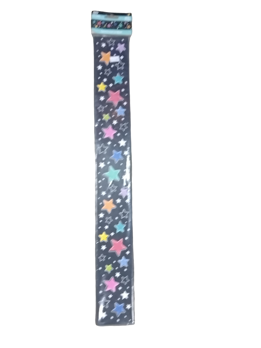 STAR BRIGHT COLORFUL STARS ON BLACK EZ BORDER