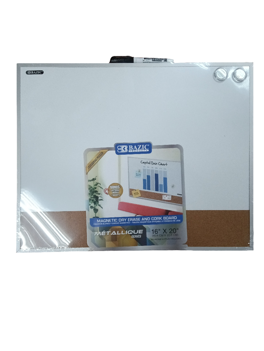 16" X 20" ALUMINUM FRAMED MAGNETIC DRY ERASE/CORK