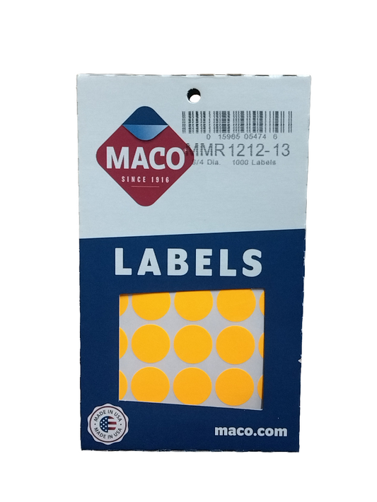 CODING LABEL 3/4" ORANGE GLOW 1000 PC