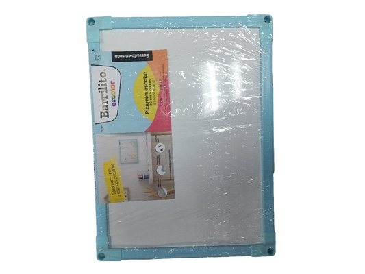 PIZARRA BLANCA 12X16 BORDE AZU