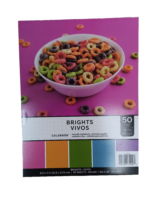 SMOOTH CARDSTOCK BRIGHT PAPER PAD 8.5X11 50 SHEET