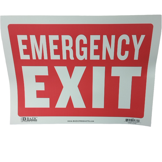 EMERGENCY EXIT SIGN 12" X 16"