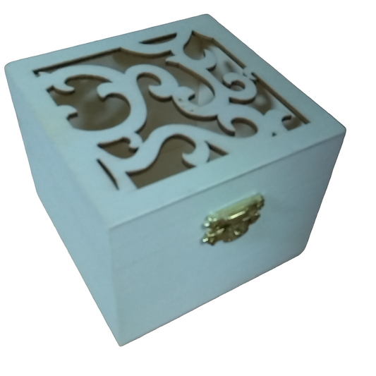 WOODEN JEWERLY LASER CUT BOX, - VINES DESIGN