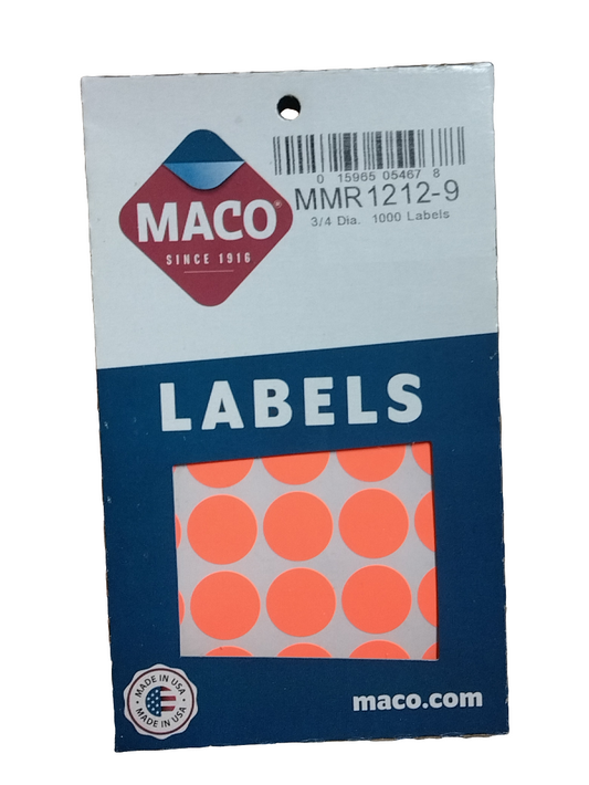 CODING LABEL 1 1/4" Red GLOW 1000 PC