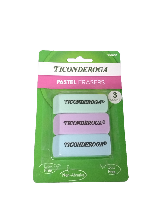 WEDGE ERASER PASTEL 3CT
