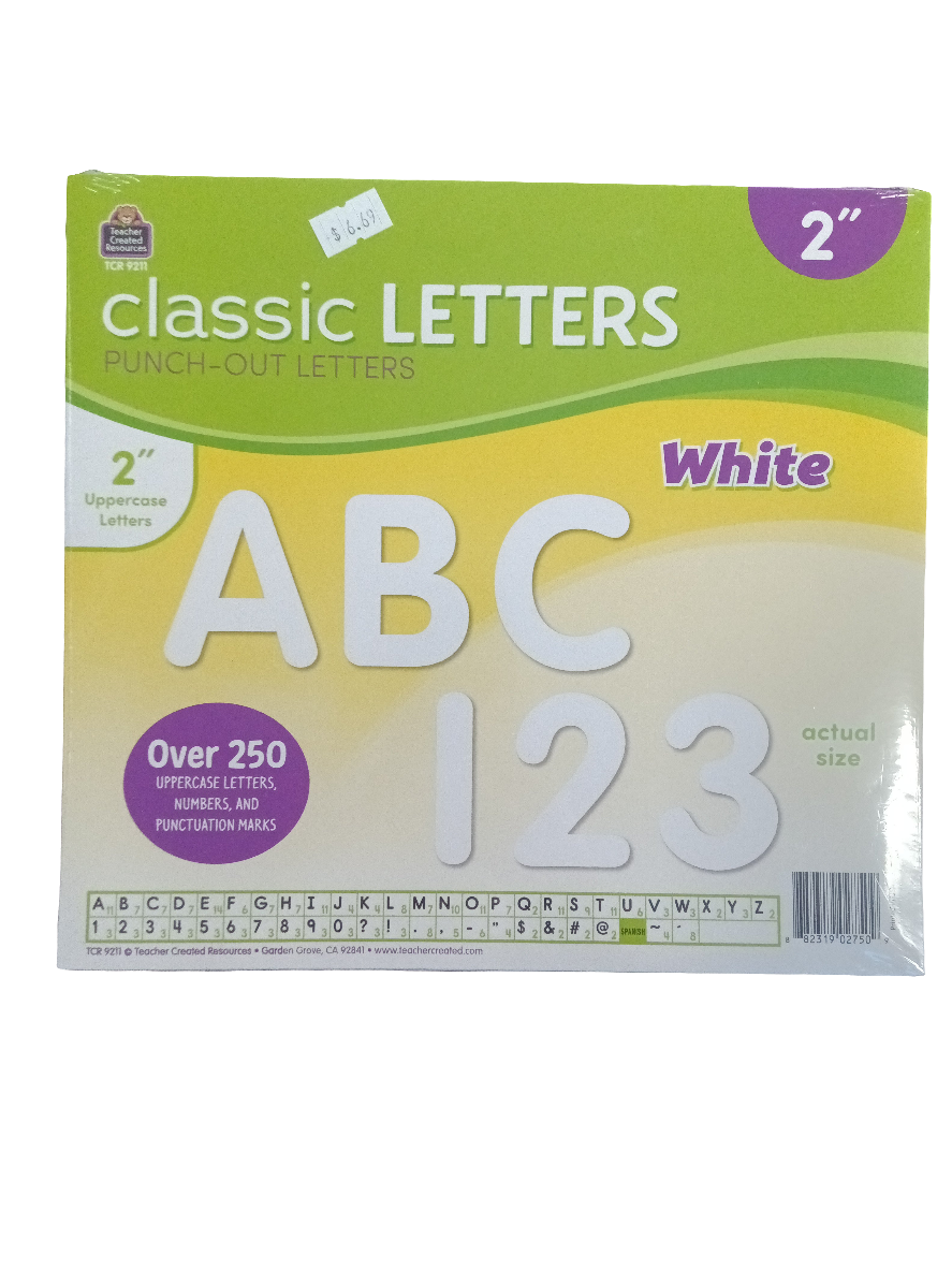 Classic Letters 2" White Uppercase