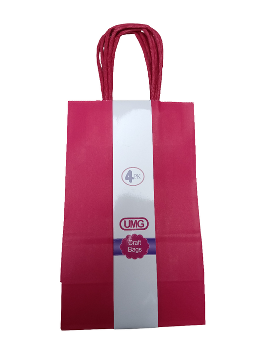 CRAFT BAG SMALL 13X8X21CM RED 4PC