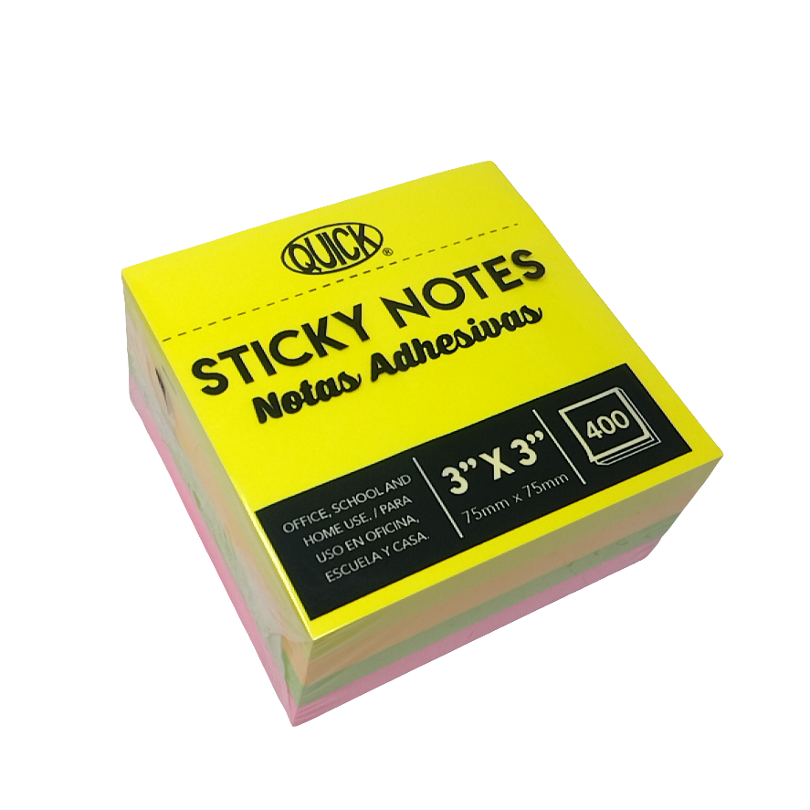 STICKY NOTES 3" X 3" 400 PC
