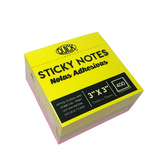 STICKY NOTES 3" X 3" 400 PC