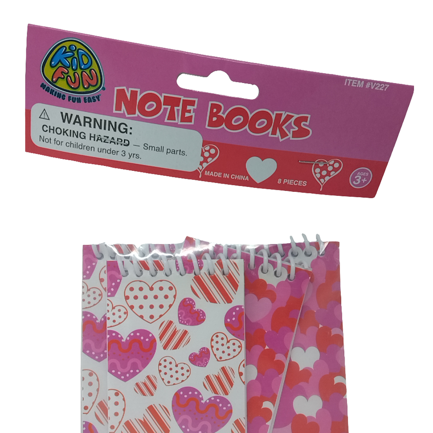 VALENTINE NOTEBOOKS/8-PC
