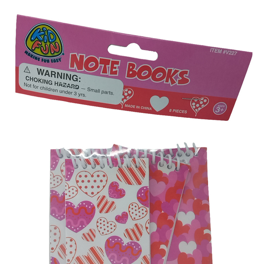 VALENTINE NOTEBOOKS/8-PC