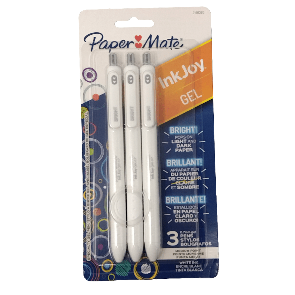INKJOY GEL BRIGHT RT 0.7MM 3CT WHITE