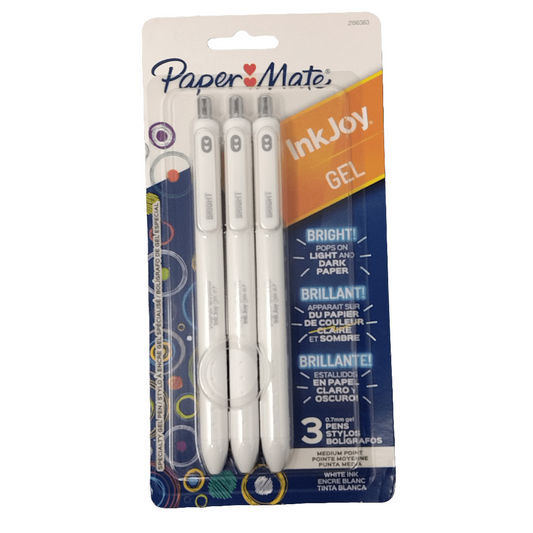 INKJOY GEL BRIGHT RT 0.7MM 3CT WHITE