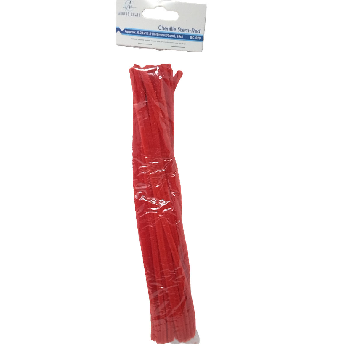 CHENILLE STEM- RED 6MM 25CT