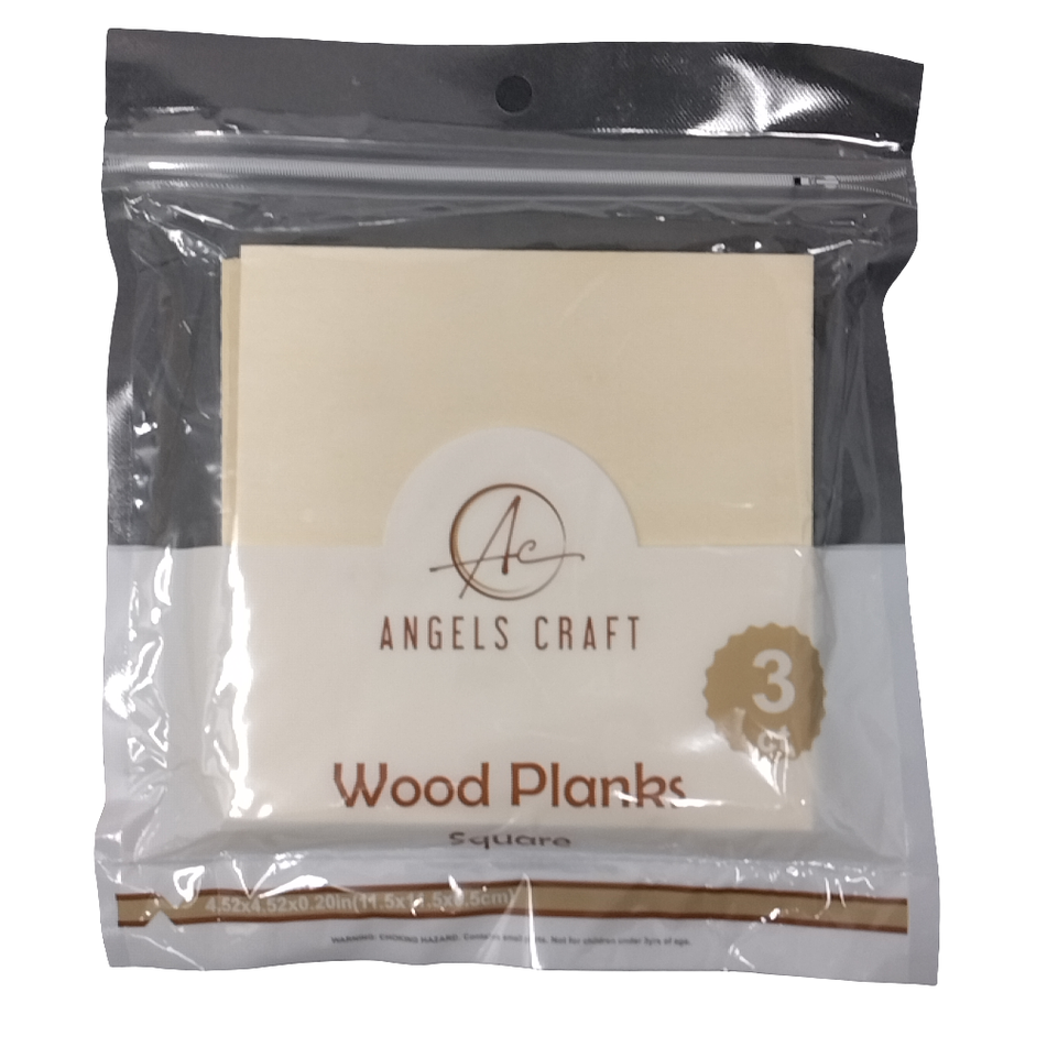 3 CT. WOOD PLANKS-SQUARE, 4.52X4.52X0.20IN