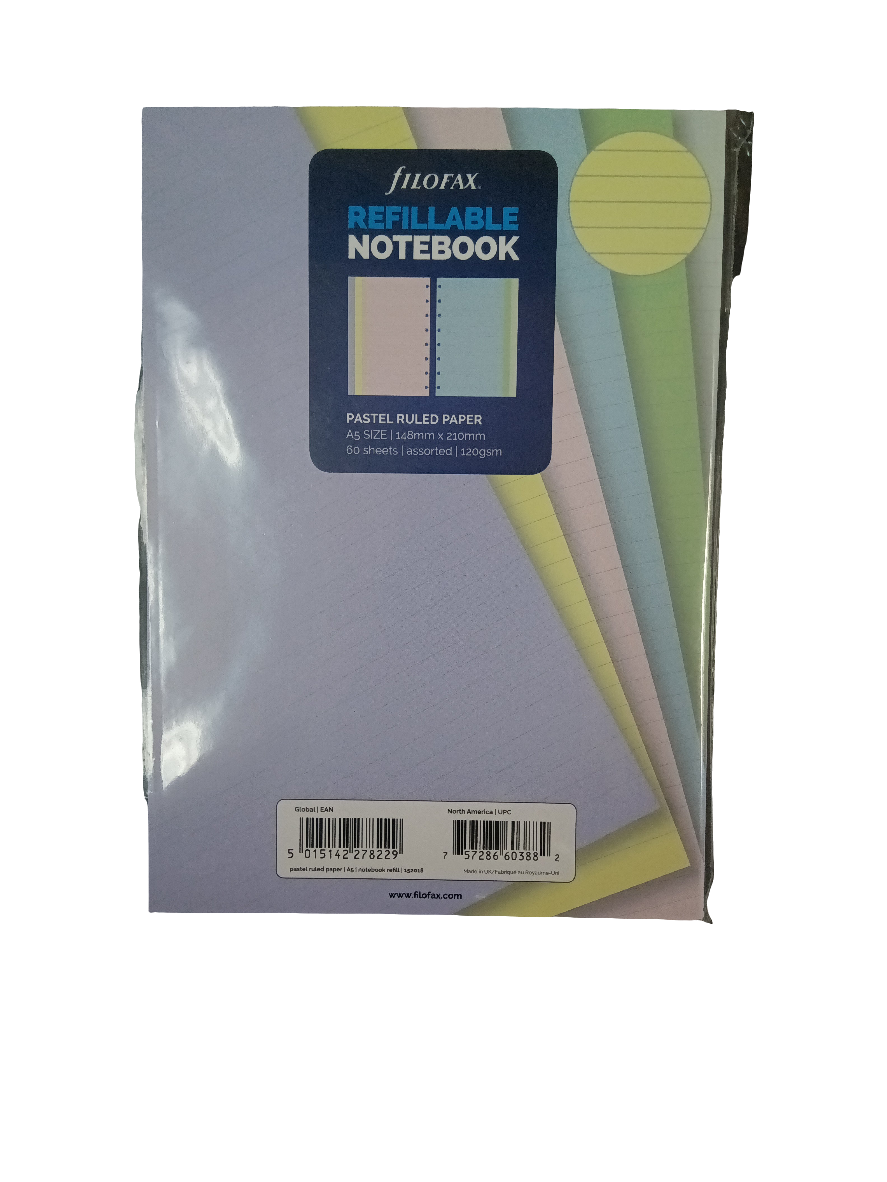 A5 NTBK PASTEL REFILL RULED