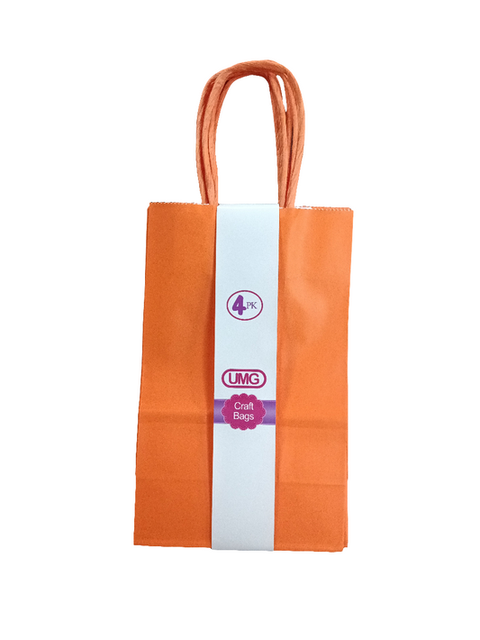 CRAFT BAG SMALL 13X8X21CM ORANGE 4PC