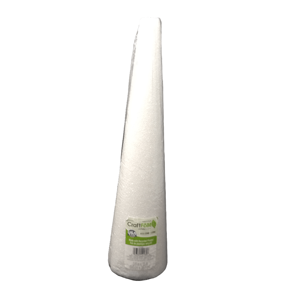 WHITE STYRO CONE 15"X4"