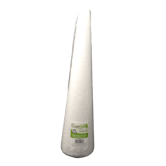 WHITE STYRO CONE 15"X4"