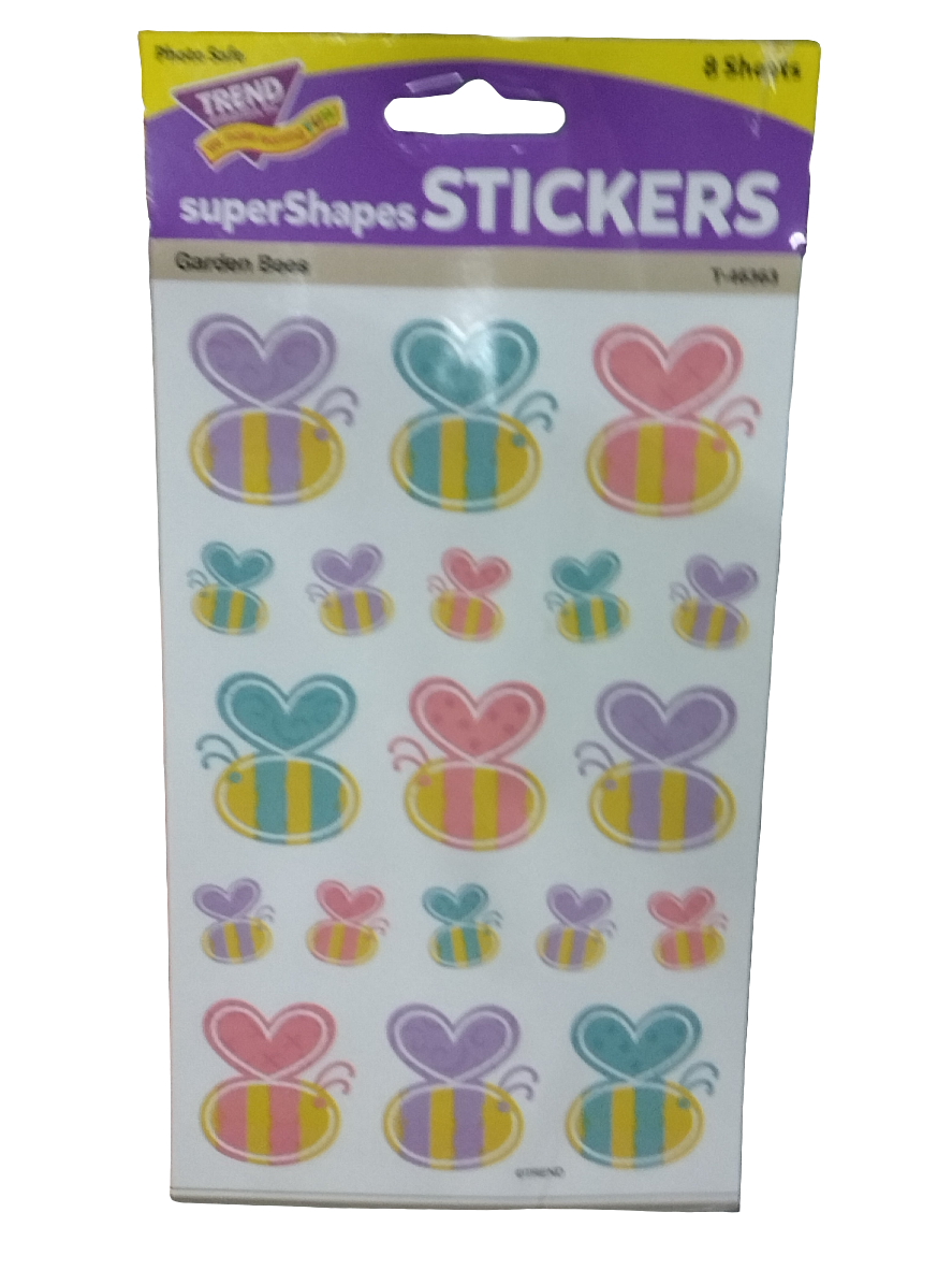 GARDEN BEES SUPERSHAPES STICKERS 152PK