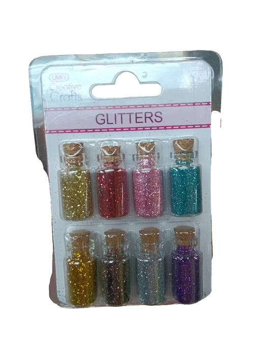 GLITTER BOTTLE 1.18'' 8PC MIX COLOR