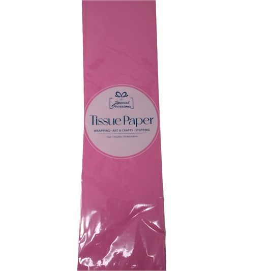HOT PINK TISSUE PAPER 10 SHEET 19.69X19.69IN