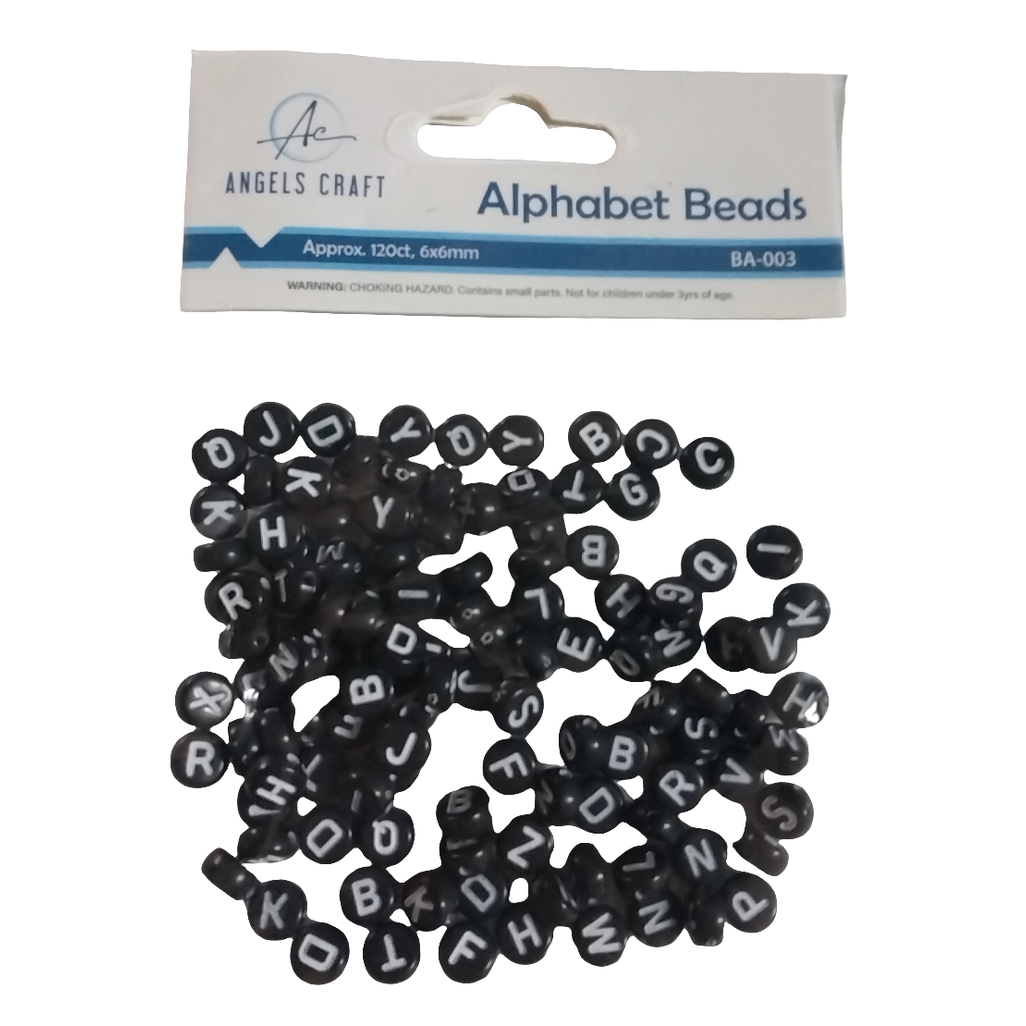 ROUND ALPHABET BEADS 120 PC