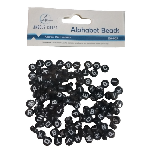 ROUND ALPHABET BEADS 120 PC