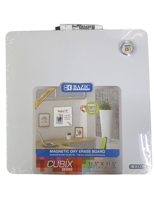 MAGNETIC DRY ERASE TILE WHITE 11.5" X 11.5"