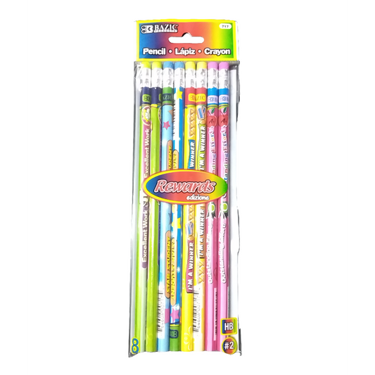 REWARD & INCENTIVE WOOD PENCIL PQT. 8