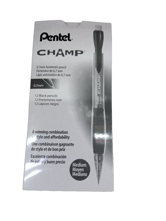 LAPIZ MECANICO CHAMP NEGRO .7 CJ.12