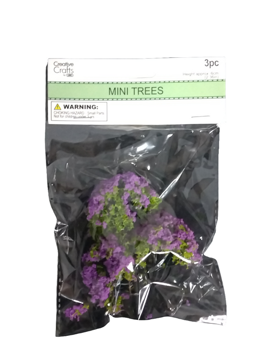 TREE CRAFT MINI PURPLE FLORAL 2'' 3PCS