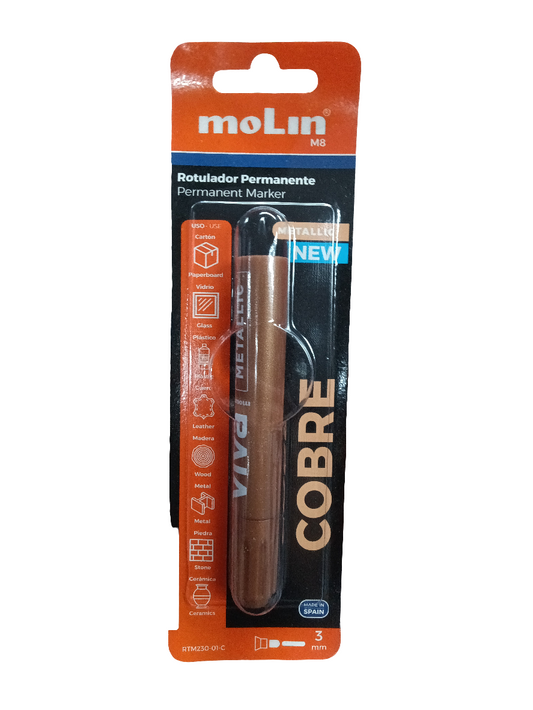 BLISTER 1 ROTULADORES DE TINTA METáLICA COBRE