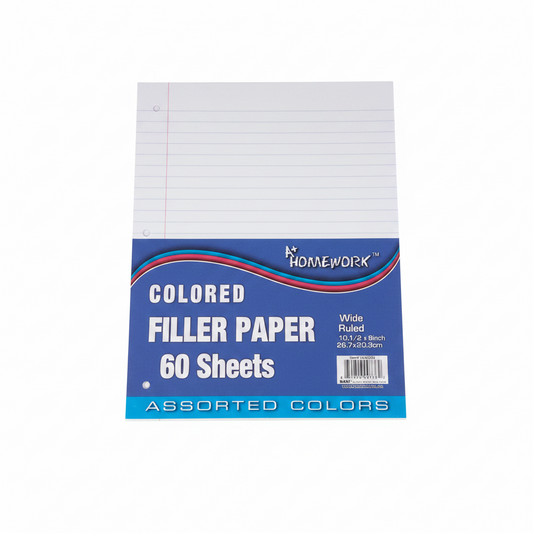 Colored Filler Paper 60 Sheet - JA Riollano