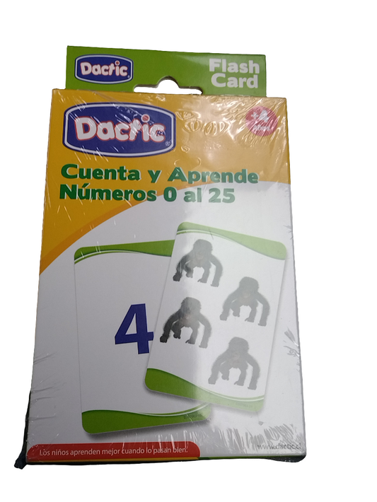 FLASH CARD CUENTA Y APRENDE NÚMEROS 0-25