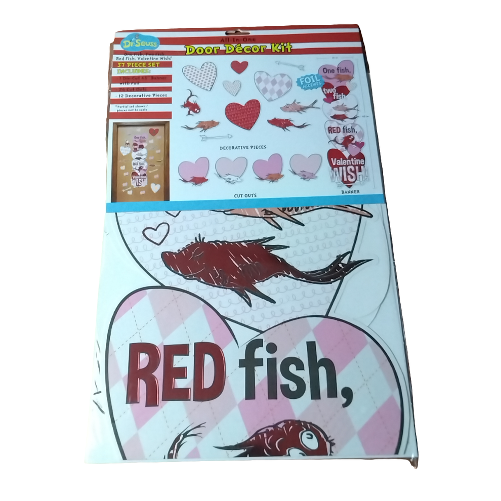 DR. SEUS ONE FISH TWO FISH VALENTINE DAY DOOR DECO
