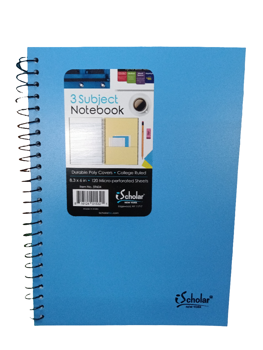 3 SUBJECT NOTEBOOK 120PG 8.3"X6"