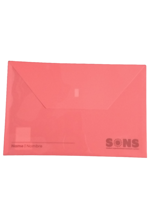 SOBRE PLASTICO ROJO LEGAL