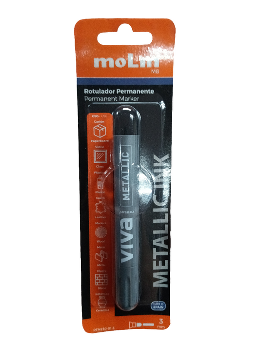 BLISTER 1 ROTULADORES DE TINTA METáLICA PLATA