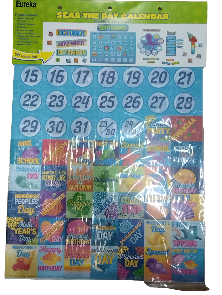 SEAS THE DAY CALENDAR BULLETIN BOARD SET