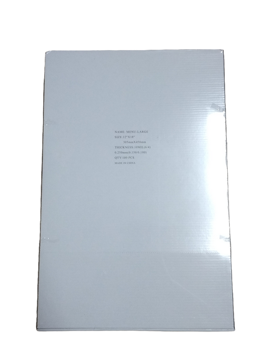 LAMINATING POUCH 10ML LARGE MENU