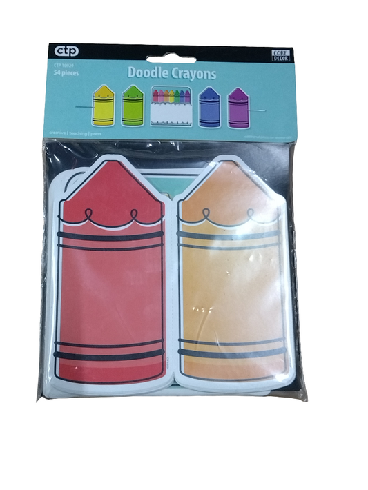 CORE DECOR DOODLE CRAYONS 6" DESIGNER CUT-OUTS