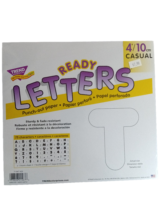 WHITE 4-INCH CASUAL UPPERCASE LETTERS